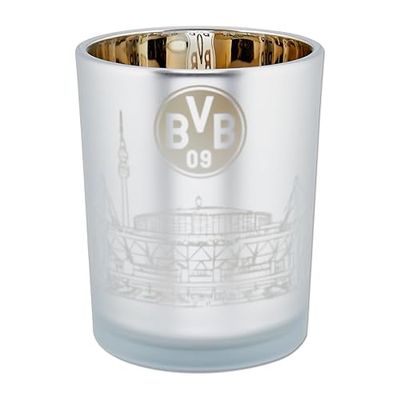BVB Borussia Dortmund windlicht skyline Dortmund, grijs, groot theelicht