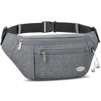 Entchin Cangurera para Mujeres y Hombres, riñonera Cruzada con 4 Bolsillos con Cremallera, riñonera Ajustable, uno de los Regalos Esenciales de Viaje más Populares para Caminar, Viajar, Ciclismo y