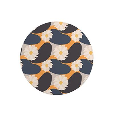 Questo Casa, Round Digital Printed Mouse Pad, Non-Slip Base, for Office and Home, Diameter:22cm