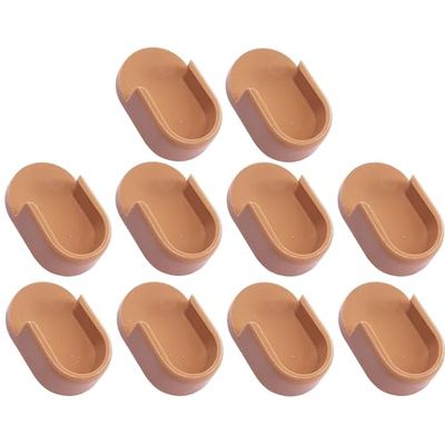 cyclingcolors 10x Supporto bastone armadio tubo ovale 30x15 mm armadio casa plastica, Marrone chiaro