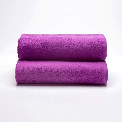 Sancarlos - Set of 2 Ocean Wash Basin Towels, Purple, 100% Cotton, 550 g/m2