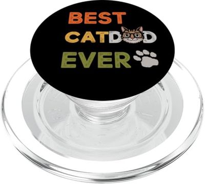 Best Cat Dad Ever: Retro Cool Cat Graphic PopSockets PopGrip per MagSafe