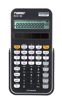 fiamo Calculatrice scientifique Eco30, 138 fonctions et 10 chiffres écran blanc/bleu