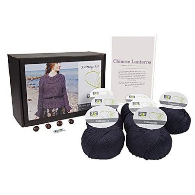 DesignEtte - Kit de Tricot 100% Coton égyptien, lanternes Chinoises, Coton, Graffit, XS