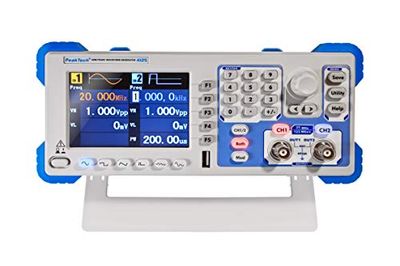 PeakTech 4125-1µHz - 25MHz Arbitrary Waveform Generator, 2-kanals Arbitrary Waveform Generator, 200 MHz Frekvensräknare, Arbitrary Function Generator, AM, FM, PM, FSK, 3.9" TFT Color Display, Sweep