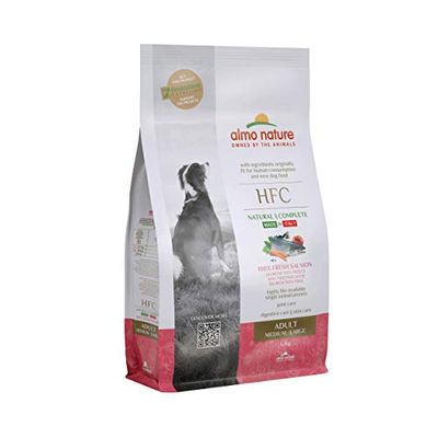 Almo Nature HFC Natural Complete Adult M-L, Crocchette Complete per Cani Adulti di Taglia Media e Grande - Salmone Fresco - Sacco da 1,2 kg - Idoneo al Consumo Umano