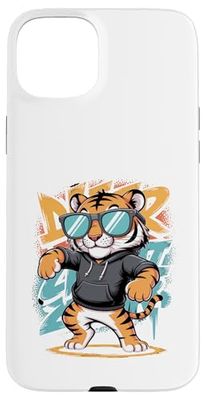 Tigre Dabbing Con Occhiali Da Sole Custodia per iPhone 15 Plus