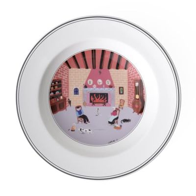 Villeroy & Boch Design Naif Prato fundo lareira de design clássico com decoração alegre, porcelana, multicolorida, 21 cm