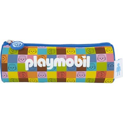 DOHE - Astuccio semplice per la scuola - 1 scomparto, portapenne rotondo multiuso, 21 x 7,5 cm, chiusura a cerniera, realizzato in poliestere resistente - Playmobil Unite As One, multicolore, 21x7,5
