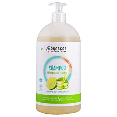 Benecos Natural Cosmetics - Shampoo – plastic saving - FAMILY SIZE - Lime & Aloe Vera - vegan - 950 ml