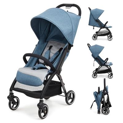 Kinderwagen, kinderbuggy, inklapbaar, voor kinderen vanaf de geboorte tot 22 kg met ligfunctie, drankhouder, EVA-banden, ultralichte kinderwagen