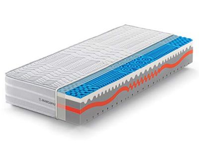Marcapiuma - Matelas Mémoire de forme 100x200 haut 25 cm - SUNSHINE - H2 Moyen 9 Zones confort Orthopédique - DISPOSITIF MEDICAL - Housse SILVER amovible Antiacarien Anallergique Lavable Made in Italy