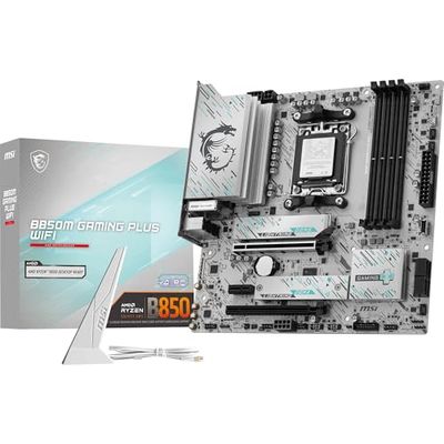 MSI B850M Gaming Plus WiFi Carte mère Micro ATX - pour processeurs AMD Ryzen 9000/8000 / 7000, AM5 - DDR5 Memory Boost (8200+ MT/s OC), PCIe 5.0 x16 et 4.0 x4, M.2 Gen, Wi-FI 7, 5G LAN