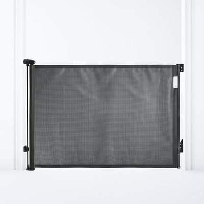 Dreambaby Retractable Safety Stair Gates for Baby, Dog Gate, Extra Wide Mesh Retractable Baby Gate fits up to 140cm, Tall 90cm, 2x EZY-Check Lock Indicators, Hardware Mount. Complies to EN1930, Black