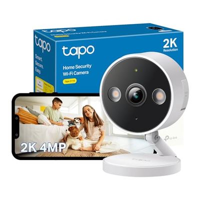 Tapo C120 2K 4MP Indoor Outdoor Camera House Security Camera, Dual Spotlights WiFi Camera, No Monthly Fee, AI Detection, Pet / Baby Camera, IP66, CCTV, Color Night Vision, Cross-Line Detection