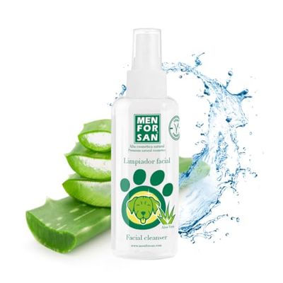MENFORSAN Facial Cleanser for Dogs | Sanitizes and Cleans Without Water | Shines the coat | 100% Natural Aloe Vera from Organic Farming | 60ml