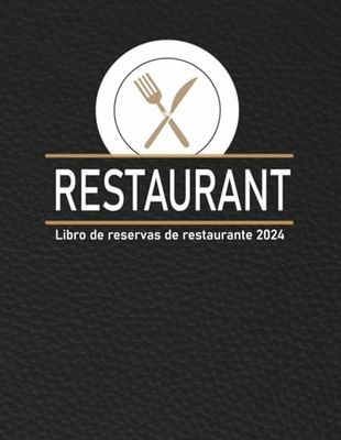 Libro de reservas restaurante 2024: Agenda 1 día = 1 página con fechas 365 días -formato grande .