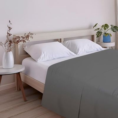 ECOMMERC3 | Sábana Encimera Extrasuave y Confortable Cama 180 - Sábana Encimera Color Antracita Fabricada 100% en España, Transpirable, Fácil Cuidado