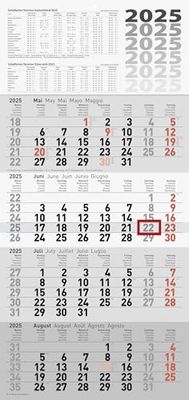 rido/idé 4 Month Calendar (2025), 1 Sheet = 4 Months, 300 × 495 mm