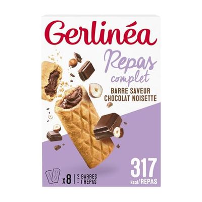 Gerlinéa - Barre Fourrée - Substitut de Repas Complet et Rapide - Saveurs : Chocolat Noisette - 208309