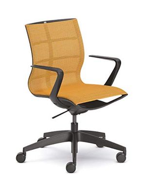 Sedus se:Joy draaistoel, gebreide bekleding, oranje/zwart, 86 x 78 x 99 cm