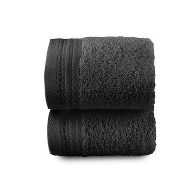 RIZO Top Towel - Set of 2 Bidet Towels - Bath Towels - Small Towels - 100% Combed Cotton - 600 g/m2 - Measure 30 x 50 cm - Black