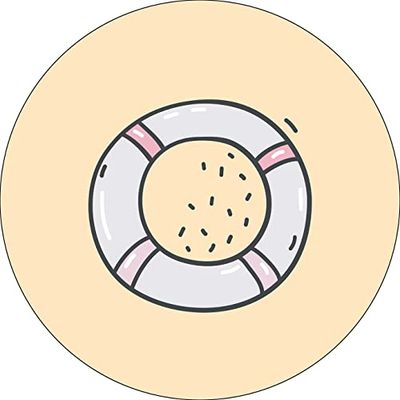 Bonateks, Round Digital Printed Mouse Pad, Non-Slip Base, for Office and Home, Diameter:22cm
