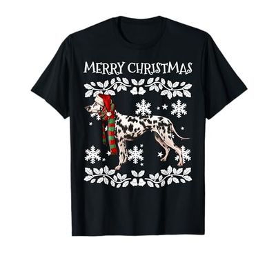 Merry Christmas Ornament Dalmatian Xmas Santa T-Shirt