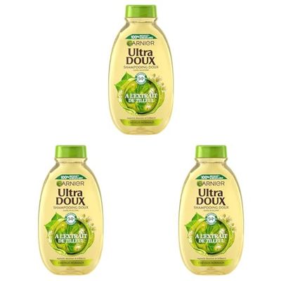 Garnier Ultra Doux Shampooing Douceur tilleul 300 ml (Lot de 3)
