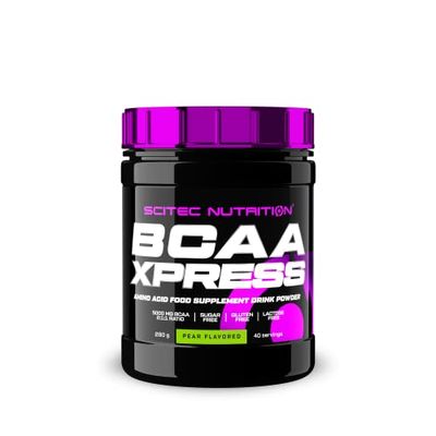 Scitec Nutrition BCAA Xpress, Sin Azúcar, Gluten y Lactosa, 5g BCAA Puros, Recuperación y Crecimiento Muscular, Proporción de Aminoácidos 2:1:1, Aromatizado y Fácil de Mezclar, 280 g, Pera