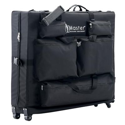 Master Massage transporttas koffer met wielen voor mobiele massagestoelen met 5 voorzakken, schouderriem (met wielen)