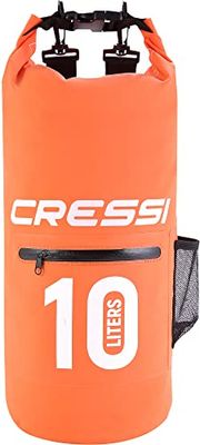 Cressi Premium Bolsa seca impermeável multifuncional com bolso Zip e porta-garrafas, unissexo para adultos, laranja, 10 l