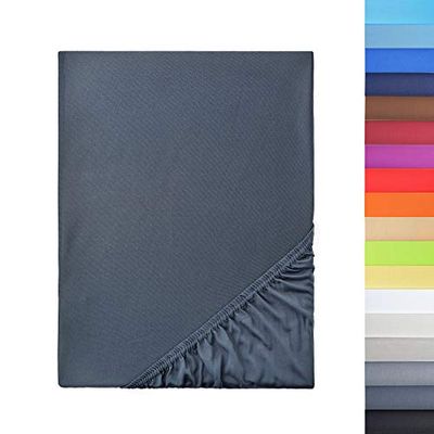 NatureMark - Microfibre Fitted Sheets in Different Colors and Sizes, Special Price! 100 % Polyester, Anthracite Gray 90x200 - 100x200 cm