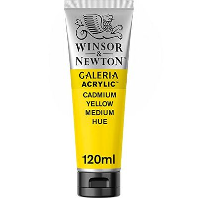 Winsor & Newton - Tinta acrílica, 120 ml, amarelo (Cadmium Yellow Medium Hue)