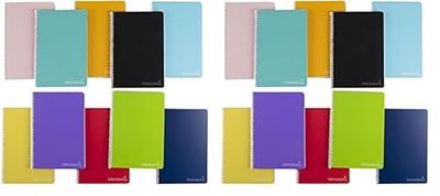 Liderpapel Cuaderno espiral cuarto witty tapa dura 80h 75gr rayado nº 46 colores surtidos, 1 unidad (Paquete de 2)