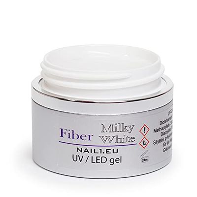 Nail1.eu Fiber Milky White Gel UV/LED 1 phase Gel fibre de verre Gel lait 55 ml