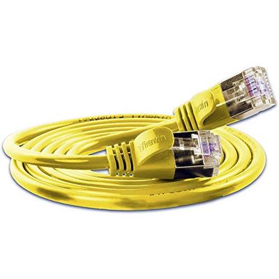 Slim Wirewin RJ45 - Cavo di Collegamento di Rete Cat 6 U/FTP, 1 m, Colore: Giallo