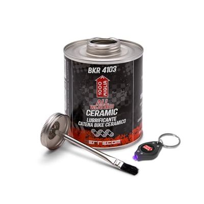1000 Miglia BKR 4103 ALL WEATHER CERAMICO Lubrificante Catena Bici per ogni Condizione del tracciato - 900 ml, formula fluorescente profumata, Barattolo All-In-One con Pennello incluso