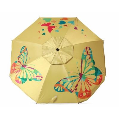 Atosa Strandparasol Ø 220 cm Liggend aluminium model met UPF 50+, geel, citroenboom, 220 cm, Citroen Boom, 220 cm