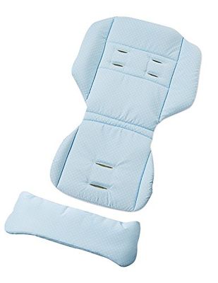 Gesslein Loop Set 532 zitkussen voor kinderwagen, omkeerbaar inzetstuk voor zomer en winter, effen, Tencel ademend en schild, draagtas, C1/C2/Trend, lichtblauw