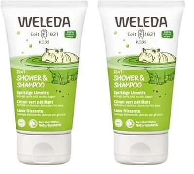 Weleda Lively Lime Kids 2 In 1 Shampoo and Body Wash, 150 ml (Pack of 2)