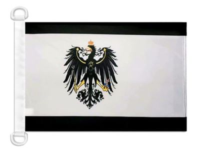 AZ FLAG - Drapeau Royaume de Prusse 1701-1918 - 45x30 cm - Pavillon Nautique Prussien Spécial Bateau Et Extérieur En Maille Bloquée Avec Anneaux Plastiques Intégrés - 30g
