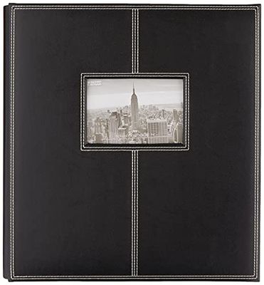 Pioneer Photo Albums 5PS-300 300-Pocket genaaid kunstleren frame cover fotoalbum, zwart