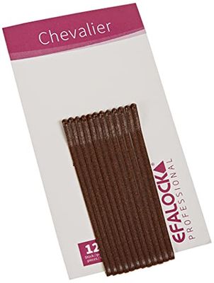 Efalock Professional Chevalier hårklämmor brun matt 12 stycken 5 cm