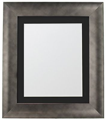 FRAMES BY POST Hygge Picture Photo Frame, Pewter with Black Mount, A4 Image Size 9 x 6 Inches