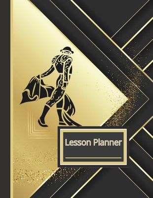 Black and Gold Matador Teacher Lesson Plan Book with Undated Calendar-JULY-JUNE: Teacher Created Planner for Classroom & Homeschool-Horizontal or ... Planner for Weekly and Monthly Academic Year