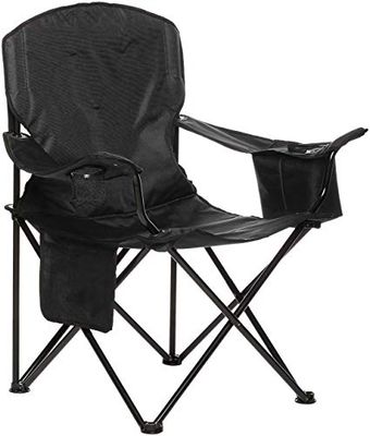 Amazon Basics Cadeira de campismo com frigorífico, acolchoada, XL, preto