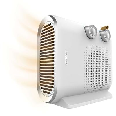 Cecotec Elektrische Kachel ReadyWarm 2050 Max Dual White, Ventilatorkachel 2000 W, 2 vermogensniveaus en 3 bedrijfsmodi, 20 m2