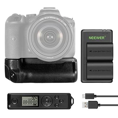 NEEWER Impugnatura Verticale di Ricambio per BG-R10 con Telecomando 2,4G, 2 Batterie LP-E6/LP-E6N/LP-E6NH 2250mAh e Caricatore USB a Uscita Doppia, Compatibile con Canon EOS R5 R5C R6 R6 Versione II