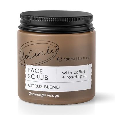 UpCircle Coffee Face Scrub - Citrus Blend Voor Normale + Droge Huid 100ml - Shea Butter, Kokosnoot + Rozenbottel Olie - Natuurlijke, Vegan Face Exfoliator Voor Een Zachte, Gladde Huid